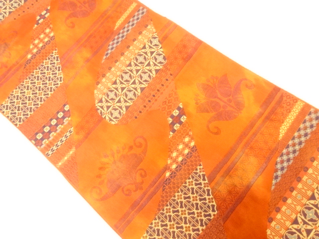 JAPANESE NAGOYA OBI / WOVEN FLOWER CLASSICAL PATTERN